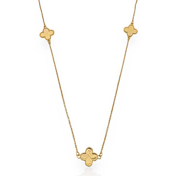COLAR RIVIERA FOLHEADO A OURO18K INSPIRACÃO TREVOS 