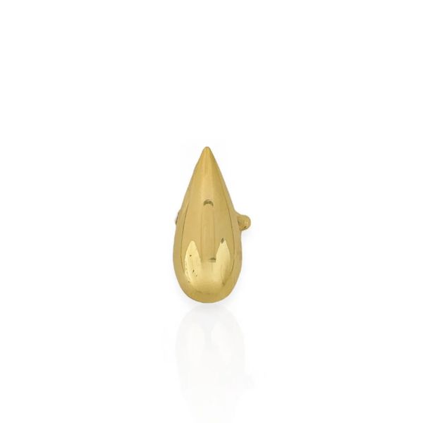 BRINCO PIERCING FAKE FOLHEADO A OURO 18K GOTA AGULHA P