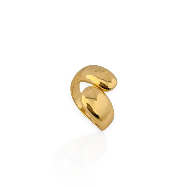 ANEL FOLHEADO A OUTRO 18K GOTA CHAPADA