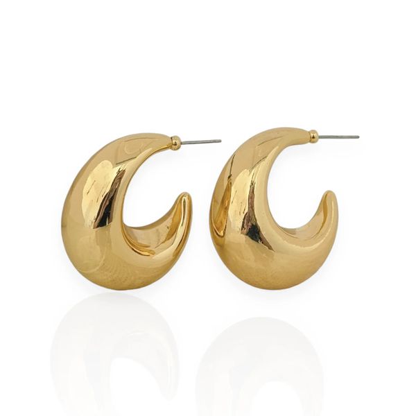 BRINCO FOLHEADO A OURO 18K ARGOLA OVAL