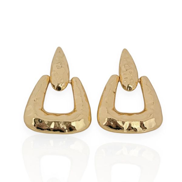 BRINCO FOLHEADO A OURO 18K MARTELADO