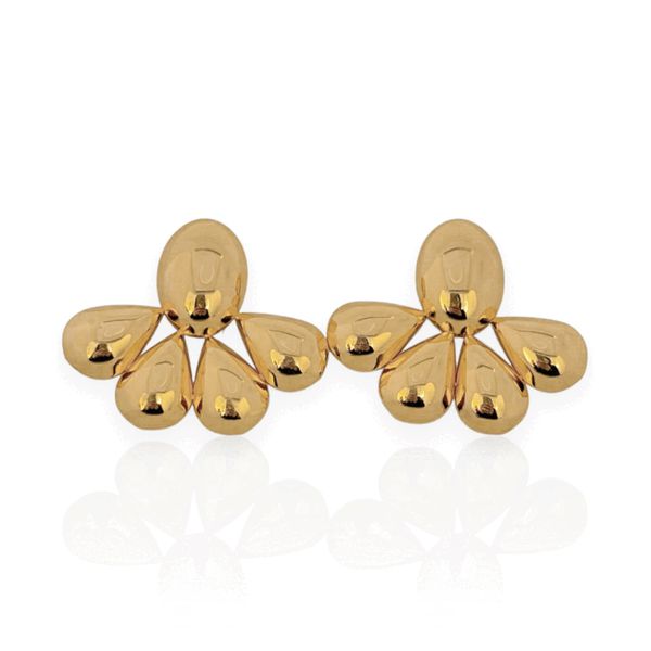 BRINCO FOLHEADO A OURO 18K ORGANICO LISO
