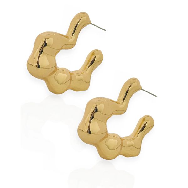 BRINCO FOLHEADO A OURO 18K CORA ORGANICO 