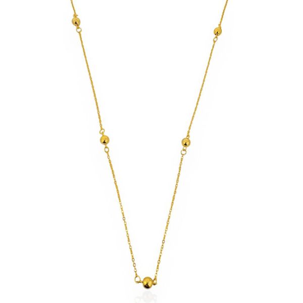 COLAR FOLHEADO A OURO 18K LONGO ESFERAS 
