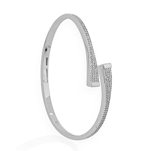 BRACELETE FOLHEADO A PRATA COM ZIRCONIA 