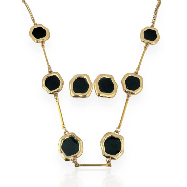 CONJUNTO COLAR E BRINCO FOLHEADO A OURO 18K LIZ