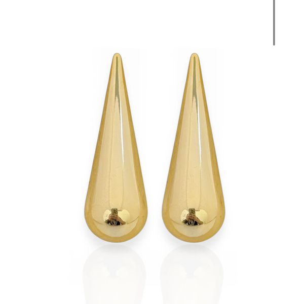 BRINCO FOLHEADO A OURO 18K GOTA AGULHA LISA G