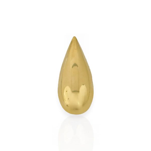 BRINCO PIERCING FAKE FOLHEADO A OURO 18K GOTA AGULHA G
