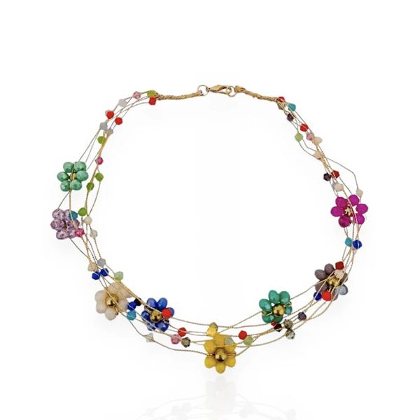 COLAR FOLHEADO A OURO 18K FLOR