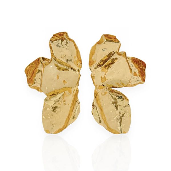 BRINCO FOLHEADO A OURO 18K MAX MEIA FLOR 