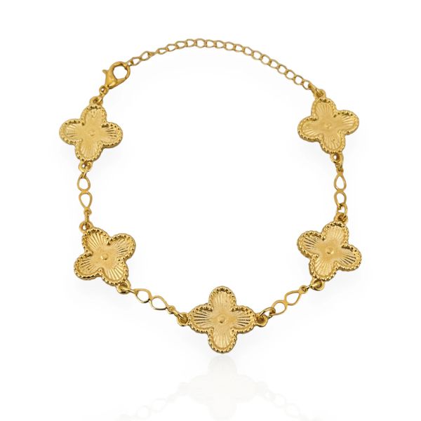PULSEIRA FOLHEADO A OURO 18K INSPIRAÇÃO TREVOS 
