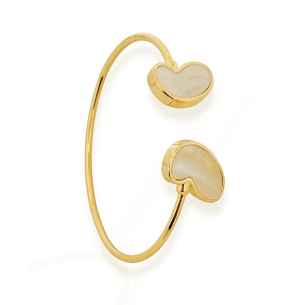 BRACELETE FOLHEADO A OURO 18K E PRATA ARO BORBOLETA MADREPEROLA