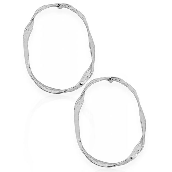 BRINCO FOLHEADO A OURO 18K E PRATA ARGOLA TORCIDA MARTELADA