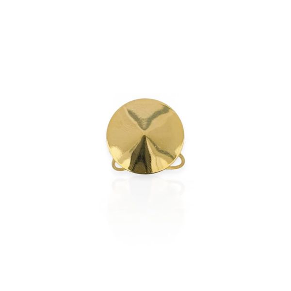 ANEL FOLHEADO A OURO 18K DISCO REGULAVEL 