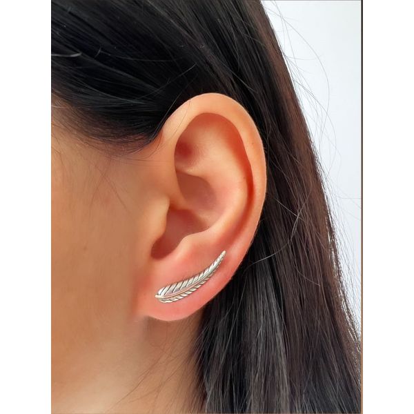 Brinco Earcuf Folha Prata 925