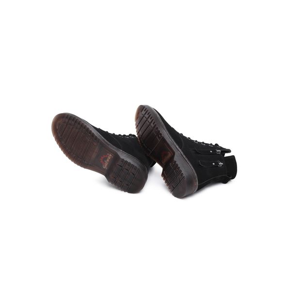 Botas femininas pretas com zíper na parte de trás, sapatos modernos com  bico redondo e cadarço, botas femininas de plataforma de cor lisa curtas