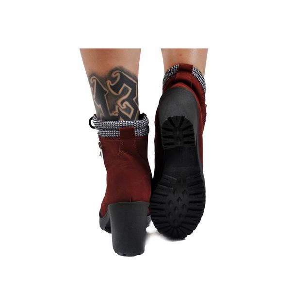 Bota coturno galway tratorada em couro vermelho 2025