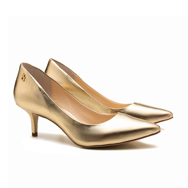 Sapato dourado scarpin best sale