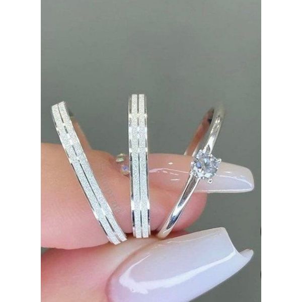 Par de Alianças Procyon Prata Namoro 3 mm