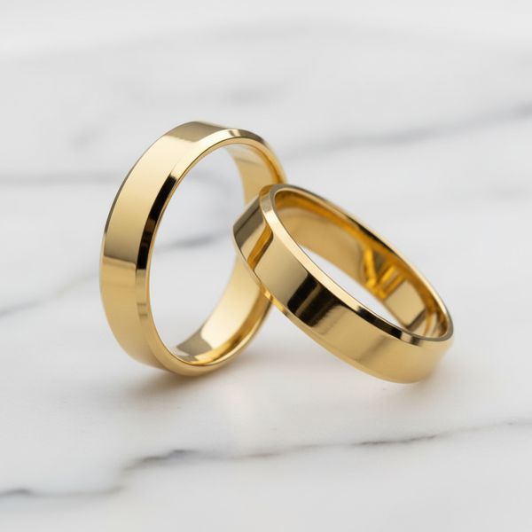 Par de Alianças Madrid 14K