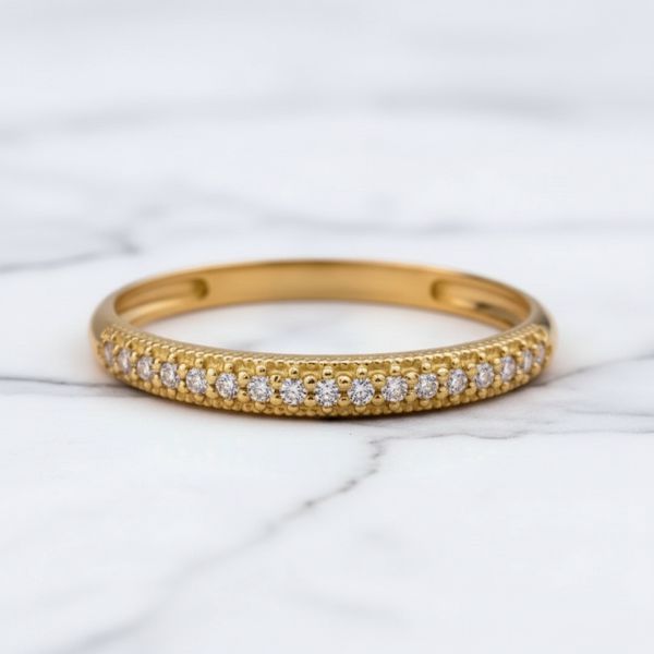 Meia Aliança Noivado Valência 14k