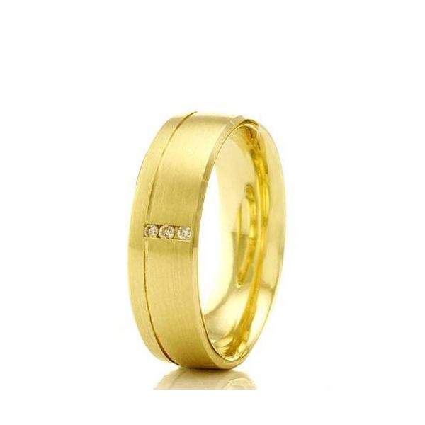 Par de Alianças de Casamento em Ouro 18K Trabalhada 6 mm