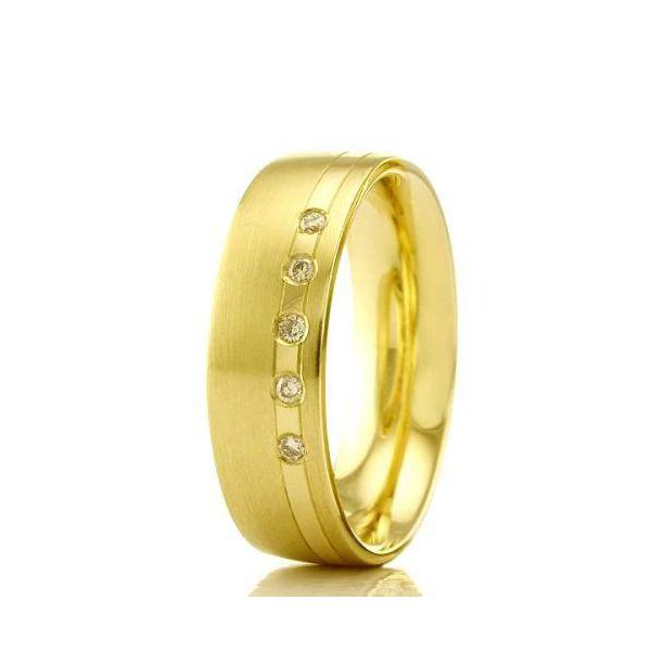 Par de Alianças de Casamento em Ouro 18K Trabalhada 6 mm