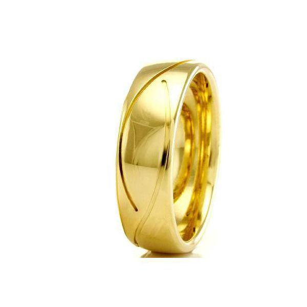 Par de Alianças de Noivado em Ouro 18K
