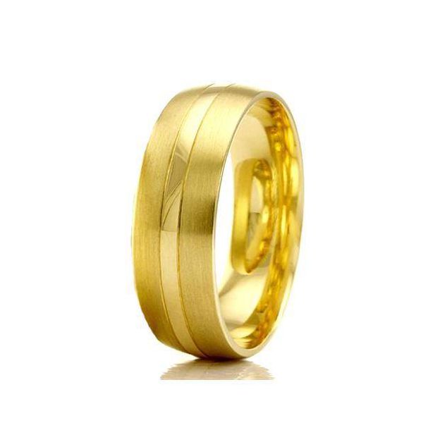 Par de Alianças de Casamento em Ouro 18K Trabalhada
