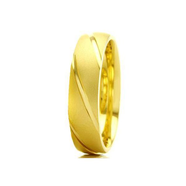 Par de Alianças de Noivado em Ouro 18K Trabalhada 4,5 mm