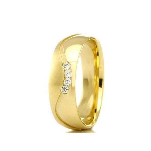 Par de Alianças de Casamento em Ouro 18K Trabalhada 5,5 mm