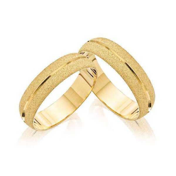 Par de Alianças Ouro 18K de Casamento Fosca