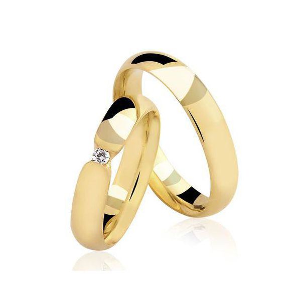 Par de Alianças Tradicional em Ouro 14K