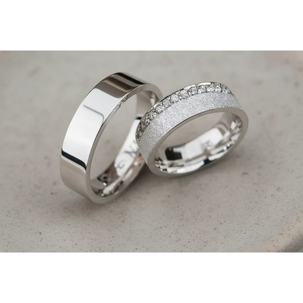 Par de Alianças Orvalho Prata Namoro 6 mm