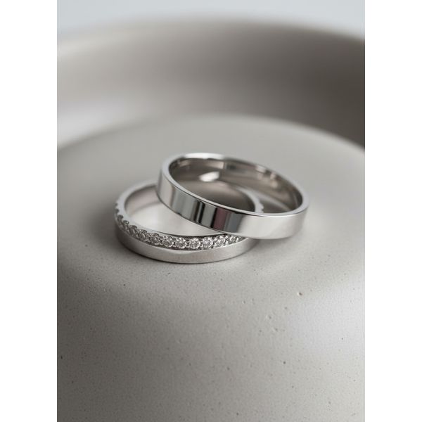 Par de Alianças Serenidade Prata Namoro 4 mm