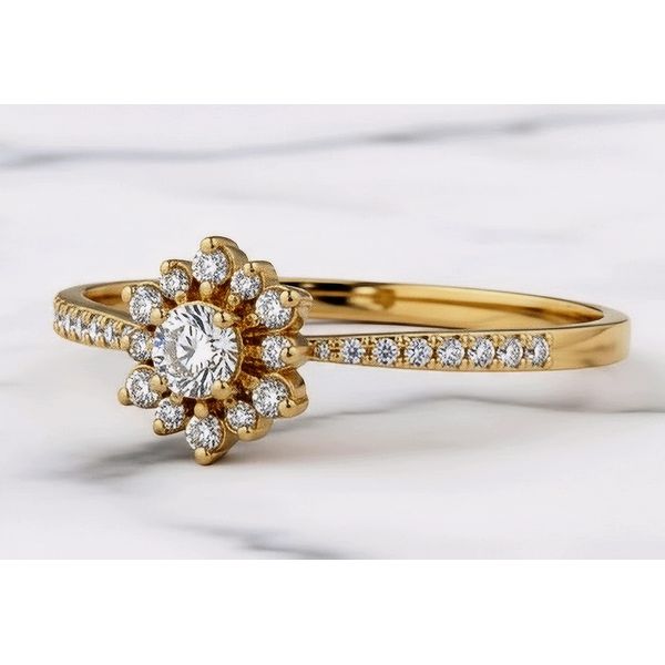 Anel Solitário Lyra Ouro 14K