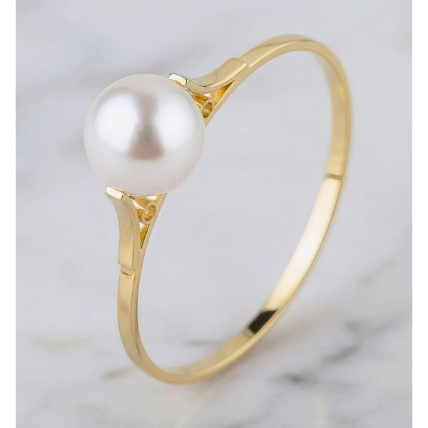 Anel Alcor Ouro 14K Pérola Noivado