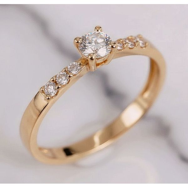 Anel Capella Ouro 14K Noivado 