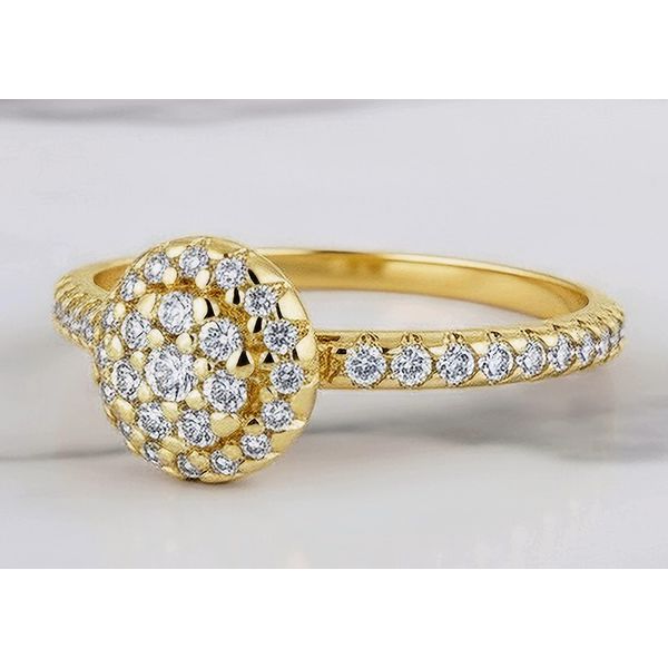 Anel Lírio Casamento Ouro 18K