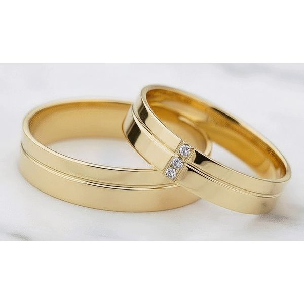 Par de Alianças Atena 18K