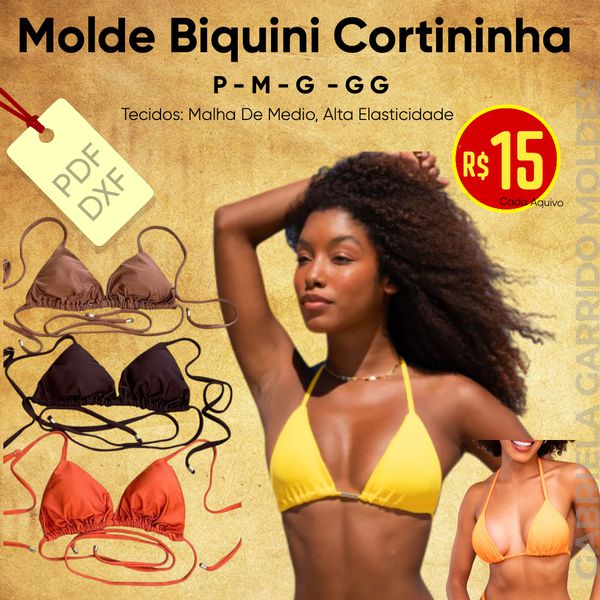 MOLDE BIQUINI CORTININHA P AO GG