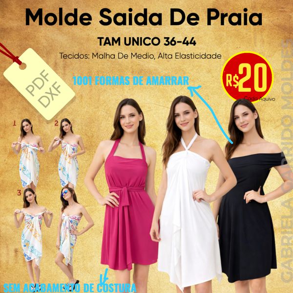 MOLDE SAIDA DE PRAIA 1001 MANEIRAS DE USAR 