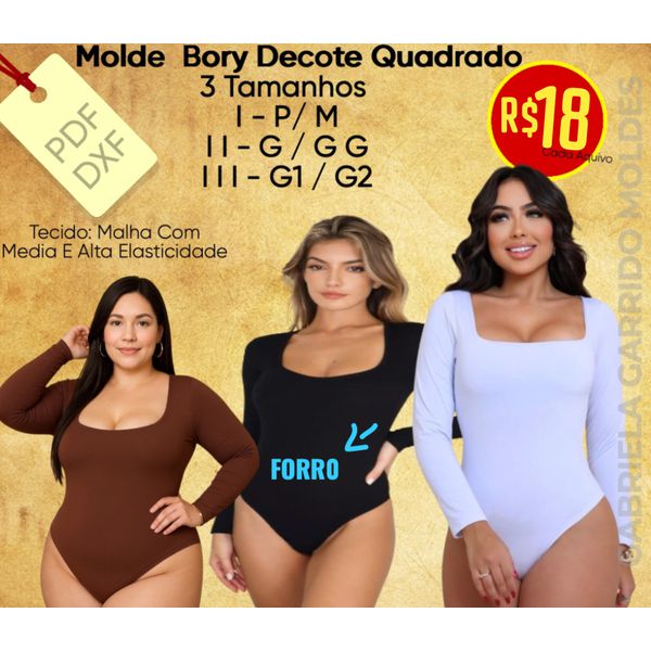 Mode Bory Decote Quadrado Manga Longa 