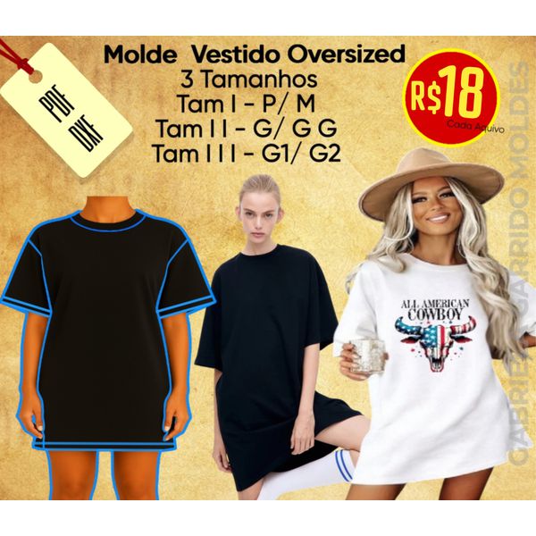 MOLDE VESTIDO OVERSIZED FEMININO 