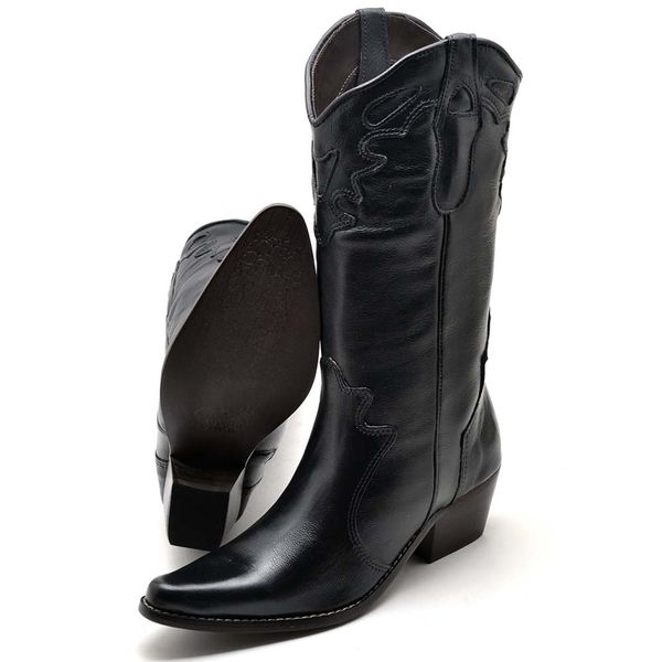 Bota masculina cano hotsell alto bico fino