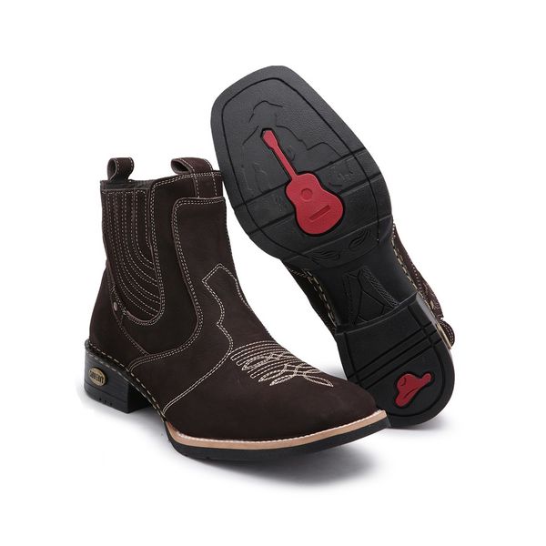 Bota Country Cano Médio em Couro
