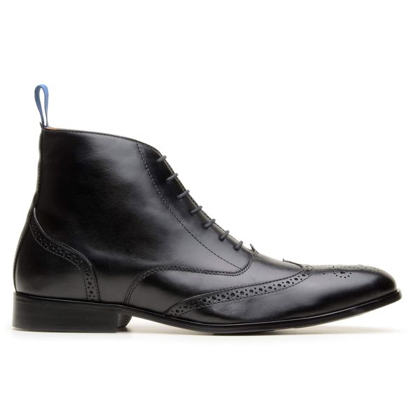 bota oxford masculina social em couro legítimo de amarrar com brogue sola de couro preto gianno