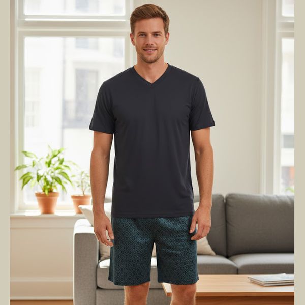 Pijama Masculino Liganete Preto e verde