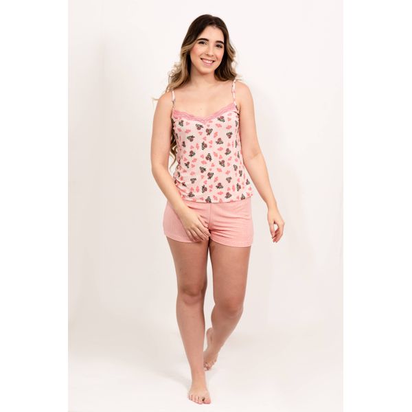 Pijama Feminino Marta Salmão Short Doll em Liganete