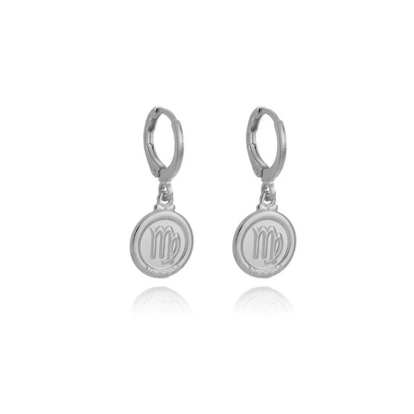 Brinco Argola Signos Banhado Ródio Branco